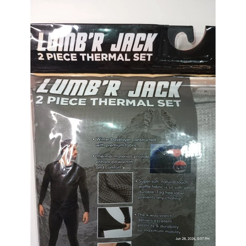 LUMB'R JACK Men's Thermal Base Layer 2-piece Set Long Johns  Wicking Med (P0004)